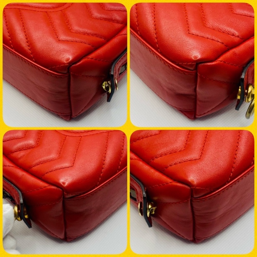 /traded/💯 Gucci Marmont Calfskin Matelasse GG Marmont Case in Hibiscus Red - Picture 16 of 16